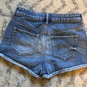 High rise denim shorts